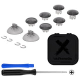 eXtremeRate EDGE Sticks Swappable Thumbsticks for PS5 Controller, Custom Clear Black Replacement Interchangeable Analog Stick Joystick for PS5, for PS4 All Model Controllers Universal - WITHOUT Controller - P5J208
