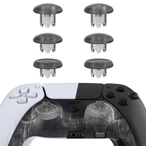 eXtremeRate EDGE Sticks Swappable Thumbsticks for PS5 & PS5 Edge & PS4 All Model Controllers - Clear Black - P5J208