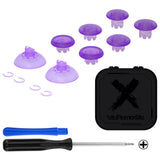 eXtremeRate EDGE Sticks Swappable Thumbsticks for PS5 Controller, Custom Clear Atomic Purple Replacement Interchangeable Analog Stick Joystick for PS5, for PS4 All Model Controllers Universal - WITHOUT Controller - P5J209