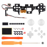 eXtremeRate Multi-Colors Luminated D-pad Thumbstick Share Option Home Face Buttons for PS5 Controller BDM-030/040/050, Clear Buttons 7 Colors 9 Modes DTF V3 LED Kit for PS5 Controller - PFLED01G3
