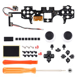 eXtremeRate Multi-Colors Luminated D-pad Thumbstick Share Option Home Face Buttons for PS5 Controller BDM-030/040/050, Black Buttons 7 Colors 9 Modes DTF V3 LED Kit for PS5 Controller - PFLED02G3