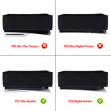 PlayVital Black Nylon Horizontal PS5 Dust Cover, Soft Neat Lining Dust Guard for PS5 Console, Anti Scratch Waterproof Cover Sleeve for PlayStation 5 Console Digital Edition & Regular Edition - PFPJ009