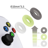 PlayVital 3 Pairs Aim Assist Target Motion Control Precision Rings for ps5, for ps4, for Xbox Series X/S, Xbox One, Xbox 360, for Switch Pro Controller, for Steam Deck - Clear Black & White & Glow in Dark Green - PFPJ118