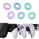 PlayVital 3 Pairs Aim Assist Target Motion Control Precision Rings for ps5, for ps4, for Xbox Series X/S, Xbox One, Xbox 360, for Switch Pro Controller, for Steam Deck - Purple & Green & Blue - PFPJ119