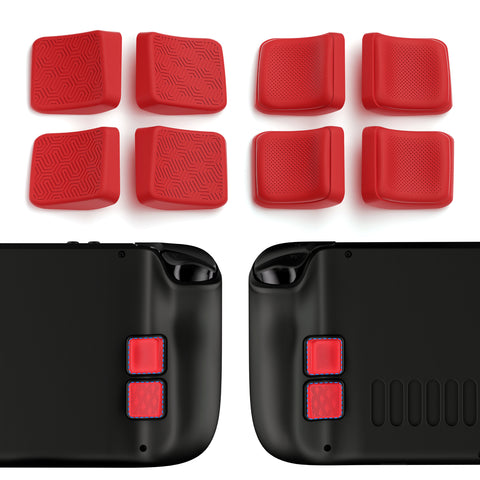 PlayVital Mix Version Back Button Enhancement Set for Steam Deck LCD, Grip Improvement Button Protection Kit for Steam Deck OLED - Streamlined & Studded Design - Red - PGSDM011