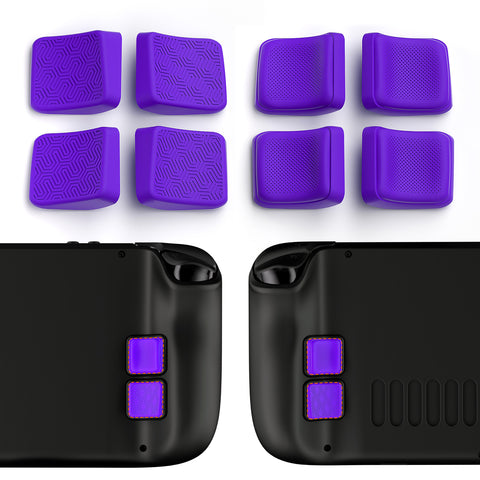 PlayVital Mix Version Back Button Enhancement Set for Steam Deck LCD, Grip Improvement Button Protection Kit for Steam Deck OLED - Streamlined & Studded Design - Purple - PGSDM012