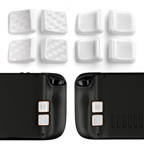 PlayVital Mix Version Back Button Enhancement Set for Steam Deck LCD, Grip Improvement Button Protection Kit for Steam Deck OLED - Streamlined & Studded Design - White - PGSDM013