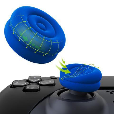 PlayVital Thumbs Cushion Caps Thumb Grips for ps5, for ps4, Thumbstick Grip Cover for Xbox Series X/S, Thumb Grip Caps for Xbox One, Elite Series 2, for Switch Pro Controller - Blue - PJM3024