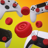 PlayVital Thumbs Cushion Caps Thumb Grips for ps5, for ps4, Thumbstick Grip Cover for Xbox Series X/S, Thumb Grip Caps for Xbox One, Elite Series 2, for Switch Pro Controller - Passion Red- PJM3026