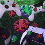 PlayVital Thumb Grip Caps for ps5/4 Controller, Silicone Analog Stick Caps Cover for Xbox Series X/S, Thumbstick Caps for Switch Pro Controller - Cthulhu the Octopus - PJM3028