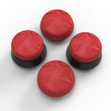 PlayVital Thumbs Pro RAZOR Thumbstick Extender for Xbox Core Controller, for Xbox Series X/S Controller, Joystick Caps for Xbox One Controller - 2 High Raise & 2 Mid Raise Dome - Scarlet Red & Black - PJM5006