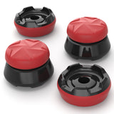 PlayVital Thumbs Pro RAZOR Thumbstick Extender for Xbox Core Controller, for Xbox Series X/S Controller, Joystick Caps for Xbox One Controller - 2 High Raise & 2 Mid Raise Dome - Scarlet Red & Black - PJM5006