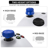 PlayVital Thumbs Pro HURRICANE Thumbstick Extender for Xbox Core Controller, for Xbox Series X/S Controller, Joystick Caps for Xbox One Controller - 2 High Raise & 2 Mid Raise Dome - Blue - PJM5007