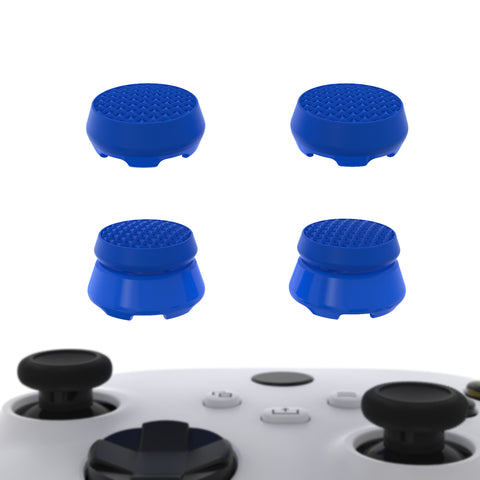 PlayVital Thumbs Pro ARMOR Thumbstick Extender for Xbox Core Controller, for Xbox Series X/S Controller, Joystick Caps Grip for Xbox One Controller - 2 High Raise and 2 Mid Raise Dome - Blue - PJM5011