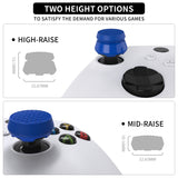 PlayVital Thumbs Pro ARMOR Thumbstick Extender for Xbox Core Controller, for Xbox Series X/S Controller, Joystick Caps Grip for Xbox One Controller - 2 High Raise and 2 Mid Raise Dome - Blue - PJM5011