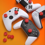 PlayVital Thumbs Cushion Caps Thumb Grips for ps5/4, Thumbstick Grip Cover for Xbox Series X/S, Thumb Grip Caps for Xbox One, Elite Series 2, for Switch Pro Controller - Raindrop Texture Design Passion Red - PJM3035
