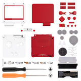 eXtremeRate IPS Ready Upgraded Passion Red & White Soft Touch Custom Replacement Housing Shell for Gameboy Advance SP GBA SP – Compatible with Both IPS & Standard LCD – Console & Screen NOT Included - ASPP3006