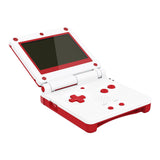 eXtremeRate IPS Ready Upgraded Passion Red & White Soft Touch Custom Replacement Housing Shell for Gameboy Advance SP GBA SP – Compatible with Both IPS & Standard LCD – Console & Screen NOT Included - ASPP3006