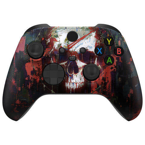 eXtremeRate Phantom Skull Replacement Part Faceplate, Soft Touch Grip Housing Shell Case for Xbox Series S & Xbox Series X Controller Accessories - Controller NOT Included - FX3T198