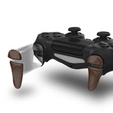 PlayVital 2 Pair Wood Grain Shoulder Buttons Extension Triggers for PS4 All Model Controller, Game Improvement Adjusters for PS4 Controller, Bumper Trigger Extenders for PS4 Slim Pro Controller - P4PJ005