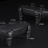 PlayVital DUNE 2 Pairs Trigger Stop Shoulder Buttons Extension Kit for ps5 Controller, Stopper Bumper Trigger Extenders for PS Portal, Game Improvement Adjusters for ps5 Edge Controller - Graphite Carbon Fiber - YCPFS001