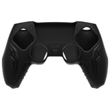 PlayVital 2 Set Futuristic CyberMech Design Silicone Case with Thumb Grips for PS5 Wireless Controller, Compatible with PS5 Official Charging Dock - Black - CHXPFP006