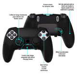 PlayVital 3D Studded Edition Anti-Slip Silicone Cover Case for ps5 Edge Controller, Soft Rubber Protector Skin for ps5 Edge Wireless Controller with 6 Thumb Grip Caps - Black - ETPFP001