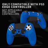 PlayVital 3D Studded Edition Anti-Slip Silicone Cover Case for ps5 Edge Controller, Soft Rubber Protector Skin for ps5 Edge Wireless Controller with 6 Thumb Grip Caps - Blue - ETPFP009