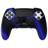 PlayVital 3D Studded Edition Anti-Slip Silicone Cover Case for ps5 Edge Controller, Soft Rubber Protector Skin for ps5 Edge Wireless Controller with 6 Thumb Grip Caps - Blue & Black - ETPFP006