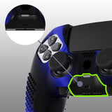 PlayVital 3D Studded Edition Anti-Slip Silicone Cover Case for ps5 Edge Controller, Soft Rubber Protector Skin for ps5 Edge Wireless Controller with 6 Thumb Grip Caps - Blue & Black - ETPFP006