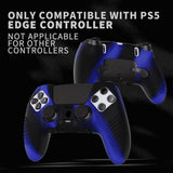 PlayVital 3D Studded Edition Anti-Slip Silicone Cover Case for ps5 Edge Controller, Soft Rubber Protector Skin for ps5 Edge Wireless Controller with 6 Thumb Grip Caps - Blue & Black - ETPFP006
