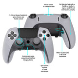 PlayVital 3D Studded Edition Anti-Slip Silicone Cover Case for ps5 Edge Controller, Soft Rubber Protector Skin for ps5 Edge Wireless Controller with 6 Thumb Grip Caps - Clear White - ETPFP003