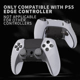 PlayVital 3D Studded Edition Anti-Slip Silicone Cover Case for ps5 Edge Controller, Soft Rubber Protector Skin for ps5 Edge Wireless Controller with 6 Thumb Grip Caps - Clear White - ETPFP003