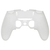 PlayVital 3D Studded Edition Anti-Slip Silicone Cover Case for ps5 Edge Controller, Soft Rubber Protector Skin for ps5 Edge Wireless Controller with 6 Thumb Grip Caps - Glow in Dark - Green - ETPFP007