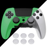 PlayVital 3D Studded Edition Anti-Slip Silicone Cover Case for ps5 Edge Controller, Soft Rubber Protector Skin for ps5 Edge Wireless Controller with 6 Thumb Grip Caps - Glow in Dark - Green - ETPFP007