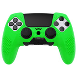 PlayVital 3D Studded Edition Anti-Slip Silicone Cover Case for ps5 Edge Controller, Soft Rubber Protector Skin for ps5 Edge Wireless Controller with 6 Thumb Grip Caps - Green - ETPFP012