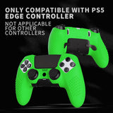 PlayVital 3D Studded Edition Anti-Slip Silicone Cover Case for ps5 Edge Controller, Soft Rubber Protector Skin for ps5 Edge Wireless Controller with 6 Thumb Grip Caps - Green - ETPFP012