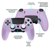 PlayVital 3D Studded Edition Anti-Slip Silicone Cover Case for ps5 Edge Controller, Soft Rubber Protector Skin for ps5 Edge Wireless Controller with 6 Thumb Grip Caps - Mauve Purple - ETPFP011