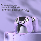 PlayVital 3D Studded Edition Anti-Slip Silicone Cover Case for ps5 Edge Controller, Soft Rubber Protector Skin for ps5 Edge Wireless Controller with 6 Thumb Grip Caps - Mauve Purple - ETPFP011