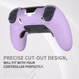 PlayVital 3D Studded Edition Anti-Slip Silicone Cover Case for ps5 Edge Controller, Soft Rubber Protector Skin for ps5 Edge Wireless Controller with 6 Thumb Grip Caps - Mauve Purple - ETPFP011