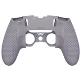 PlayVital 3D Studded Edition Anti-Slip Silicone Cover Case for ps5 Edge Controller, Soft Rubber Protector Skin for ps5 Edge Wireless Controller with 6 Thumb Grip Caps - Metallic Gray - ETPFP013