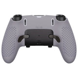 PlayVital 3D Studded Edition Anti-Slip Silicone Cover Case for ps5 Edge Controller, Soft Rubber Protector Skin for ps5 Edge Wireless Controller with 6 Thumb Grip Caps - Metallic Gray - ETPFP013