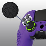 PlayVital 3D Studded Edition Anti-Slip Silicone Cover Case for ps5 Edge Controller, Soft Rubber Protector Skin for ps5 Edge Wireless Controller with 6 Thumb Grip Caps - Purple - ETPFP010