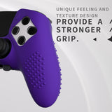 PlayVital 3D Studded Edition Anti-Slip Silicone Cover Case for ps5 Edge Controller, Soft Rubber Protector Skin for ps5 Edge Wireless Controller with 6 Thumb Grip Caps - Purple - ETPFP010