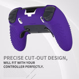 PlayVital 3D Studded Edition Anti-Slip Silicone Cover Case for ps5 Edge Controller, Soft Rubber Protector Skin for ps5 Edge Wireless Controller with 6 Thumb Grip Caps - Purple - ETPFP010