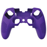 PlayVital 3D Studded Edition Anti-Slip Silicone Cover Case for ps5 Edge Controller, Soft Rubber Protector Skin for ps5 Edge Wireless Controller with 6 Thumb Grip Caps - Purple - ETPFP010