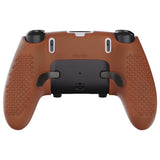 PlayVital 3D Studded Edition Anti-Slip Silicone Cover Case for ps5 Edge Controller, Soft Rubber Protector Skin for ps5 Edge Wireless Controller with 6 Thumb Grip Caps - Signal Brown - ETPFP016