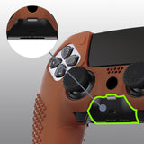 PlayVital 3D Studded Edition Anti-Slip Silicone Cover Case for ps5 Edge Controller, Soft Rubber Protector Skin for ps5 Edge Wireless Controller with 6 Thumb Grip Caps - Signal Brown - ETPFP016