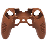 PlayVital 3D Studded Edition Anti-Slip Silicone Cover Case for ps5 Edge Controller, Soft Rubber Protector Skin for ps5 Edge Wireless Controller with 6 Thumb Grip Caps - Signal Brown - ETPFP016