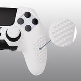 PlayVital 3D Studded Edition Anti-Slip Silicone Cover Case for ps5 Edge Controller, Soft Rubber Protector Skin for ps5 Edge Wireless Controller with 6 Thumb Grip Caps - White - ETPFP002